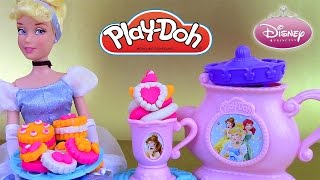 Pâte à modeler Play Doh Service à thé Cendrillon Tea Party Set Princess Cinderella Belle Ariel [upl. by Ivers537]