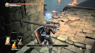 Dark Souls III  Catacombs of Carthus Kill Crystal Lizard Twinkling Titanite Cliff Gameplay [upl. by Walston]