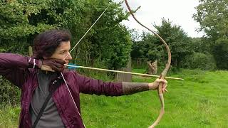 Angela trying out a Korean and a Hungarian bow at the SPTAs Cream Tea Shoot [upl. by Nnaeel]