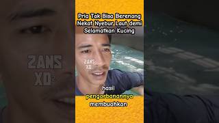 Pria Tak Bisa Berenang Nekat Nyebur Laut demi Selamatkan Kucing [upl. by Suivatco]