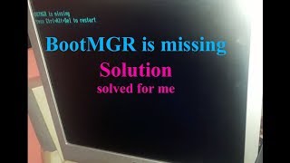 Bootmgr is Missing solved for me [upl. by Fanechka487]