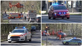 Person gesprungen Beinahunfall Chaos Einsatzfahrten FW MH ad RuhrHubschrauber StartLandung [upl. by Manard]