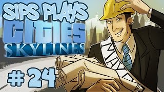 Donutsville Expands Sips Plays Cities Skylines  Part 24 [upl. by Nevyar]