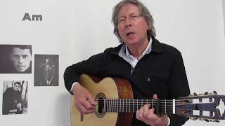 la ville sendormait Jacques Brel Jan Roobeek  acoustic guitar cover [upl. by Emyam]