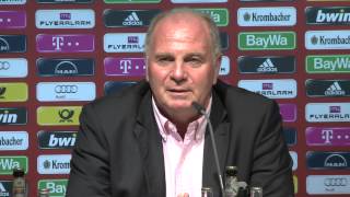 FC Bayern München  Ziel von Hoeneß quotFußballer und Basketballer gemeinsam auf dem Rathausbalkonquot [upl. by Aij]