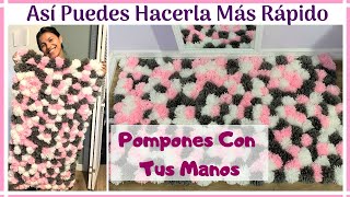 ALFOMBRA DE POMPONES De Lana  Hecha Con Las Manos [upl. by Tildie]