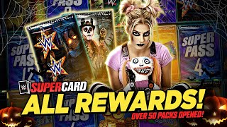 OPENING EVERY SUPERPASS REWARD Over 50 Packs  WWE SuperCard [upl. by Quinlan]