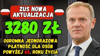 Jednorazowa gigantyczna wypłata dla polskich emerytów  Otrzymasz 3280 zł z ZUS w przyszłym tygodniu [upl. by Ilatfan787]