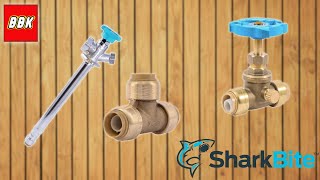 Installing Sharkbite Frost Free Sillcock Outdoor Spigot Tee and Stop Valve  New Work [upl. by Fayth]