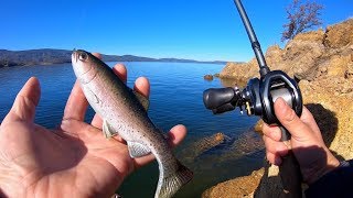 Fishing a Huddleston 68 Rainbow Trout for Winter Bass [upl. by Ziladnerb]