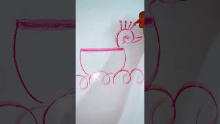 How to draw peacock 🦚 flying boat howtodraw kidsdrawing shorts PalakEducationArts [upl. by Lizned167]