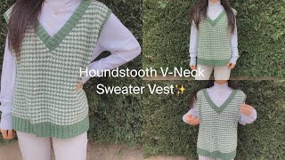 How to crochet my Oversized houndstooth sweater vest [upl. by Ashti]