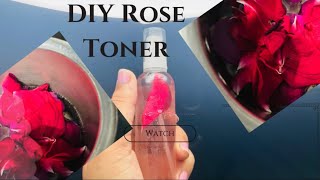 Diy rose toner 🌷Best toner for glowing skin [upl. by Aicatsana]