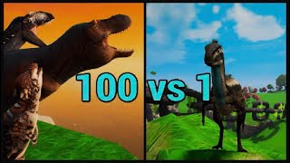 ggplayz vs 100 dinos  path of Titans [upl. by Onstad]