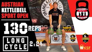 Austrian 🇦🇹 Kettlebell Sport competition Denis Vasilev 10min LC 2 x 24kg [upl. by Nathalia]