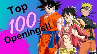 My TOP 100 Anime Openings OF ALL TIME Till April 2024 [upl. by Amada327]