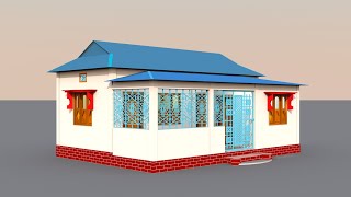 कम पैसा मे सुन्दर TIN SHADE घर  2 room house design in village low budget  village house plan tin [upl. by Toille699]