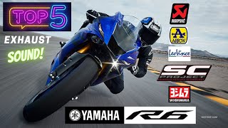 New Yamaha R6 Exhaust Sound Akrapovic Arrow LeoVince SC Project Yoshimura Top5 [upl. by Kopaz]