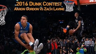 Zach LaVine and Aaron Gordons AWESOME 2016 Slam Dunk Duel [upl. by Enellek797]