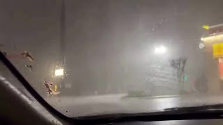 VIDEO Watch as tornado rips through Conyers Georgia from man in car at McDonalds parking lot [upl. by Drofub]