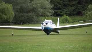 Landing to Bagnères De Luchon Airport LFCB FCHCC Scheibe SF25E Super Falke Midi Pyrennes [upl. by Laith]