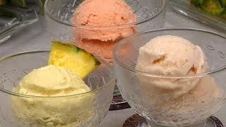 Homemade Pineapple Ice Cream Recipe Fruit Ice Cream in a Food Processor [upl. by Kenay]