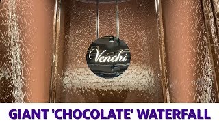 Giant chocolate waterfall flows at Venchi in NYC [upl. by Achilles]