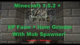 Minecraft 162 XP Farm With Mob Spawners Skeletons  Zombies [upl. by Rehpotsrik892]