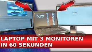 3 Monitore an Laptop anschließen 🆗 Mehrere Bildschirme einfach mit jedem Notebook verbinden [upl. by Jansen]