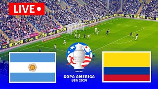 ⚽LIVE ARGENTINA VS COLOMBIA  Copa America 2024  Match Live Now  PES 21 Simulation [upl. by Darell]