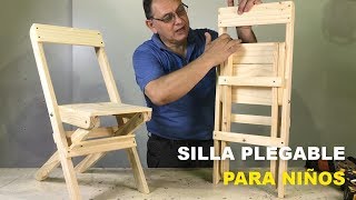 SILLA PLEGABLE DE MADERA PARA NIÑOS FÁCIL DE HACER PASO A PASO [upl. by Lauralee]