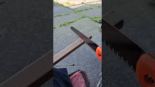 Sawing wood with survival saw woods survival tactical militaryequipment satisfying asmr [upl. by Agbogla]