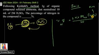 Following Kjeldahls method 1g of organic compound released ammonia that neutralised 10mL of 2M H2 [upl. by Nylesoj]