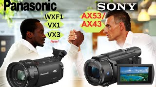 Sony AX53 vs Panasonic WXF1 VX1amp new VX3 A 20242025 camcorder battle [upl. by Oikim]