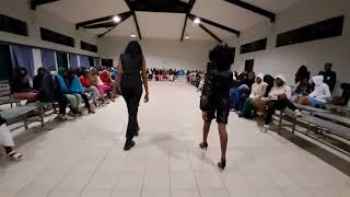 Grade 9 showcasing their garments Onawa SS fashion show 2023 [upl. by Emmit]