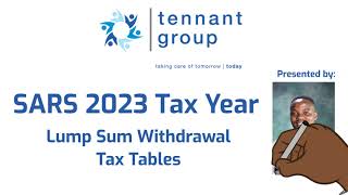 Lump sum withdrawal tax tables from SARS for 2023 Tax Year presented by Marvin Mashwayi [upl. by Floris]