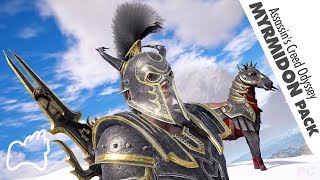 Assassins Creed Odyssey Myrmidon Pack  Armor Set Weapon Mount Showcase ♫ [upl. by Bushore]