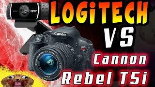 Review of the Logitech C922 PRO STREAM WEBCAM vs a CANNON T5i [upl. by Yduj602]