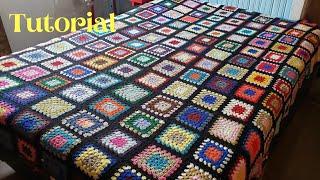 Quadrados para Colcha de CrochÃª com EMENDA  Tutorial [upl. by Auqenet]