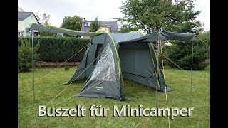 Vorstellung Buszelt  Vorzelt Touring easy für Mincamper Wohnmobil und Campingbusse [upl. by Ayekal]