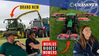 WORLDS BIGGEST MOWER A NEW HARVESTER WITH NO AD BLUE AND A MERGER BARN SILAGE FIRST CUT 2023 [upl. by Ycam]