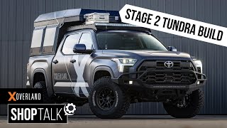 The Tundra Transforms  AluCab Bumpers Roof Rack amp Lights  X Overland Tundra Shop Talk 12 [upl. by Pansir]