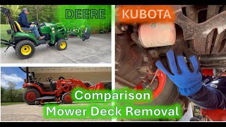 MOWER DECK REMOVAL BX2680 VS 1023E [upl. by Hynda]