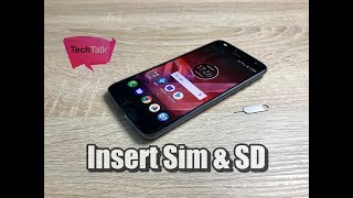 How to insert sim and SD card into Moto Z2 Play [upl. by Eberhard770]