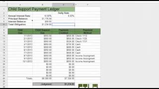 Child Support Payment Ledger [upl. by Ajtak]