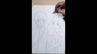 How to draw Hina and Hodaka from weathering with you [upl. by Latham]