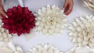 DIY Paper Dahlia Tutorial  My Wedding Backdrop Flowers [upl. by Shelba]