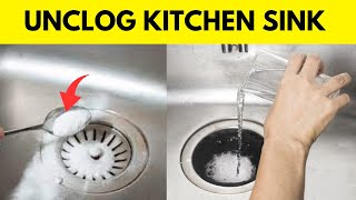 How to Unclog a Double Kitchen Sink with Standing Water Using Vinegar and Baking Soda [upl. by Yarak837]