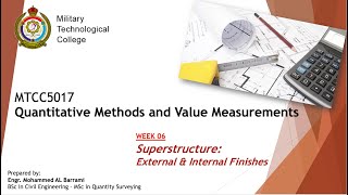 Week 6 – MTCC5017 –Superstructure External amp Internal Finishes [upl. by Ume]