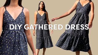 DIY Gathered Dress Tutorial  Pattern  Sewing Rhea Dress [upl. by Nnad]